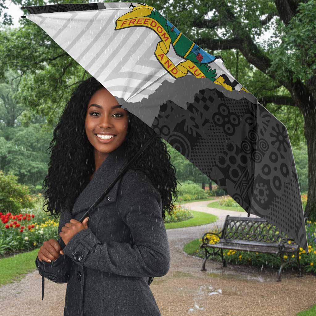 Custom Ghana Football Umbrella 2026 Go Black Stars Black Adinkra Pattern - Wonder Print Shop
