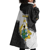 Custom Ghana Football Wearable Blanket Hoodie 2026 Go Black Stars Black Adinkra Pattern - Wonder Print Shop