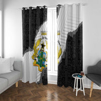 Custom Ghana Football Window Curtain 2026 Go Black Stars Black Adinkra Pattern - Wonder Print Shop