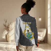 Custom Ghana Football Women Casual Shirt 2026 Go Black Stars Black Adinkra Pattern - Wonder Print Shop