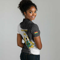 Custom Ghana Football Women Polo Shirt 2026 Go Black Stars Black Adinkra Pattern LT14