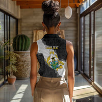 Custom Ghana Football Women Sleeveless Polo Shirt 2026 Go Black Stars Black Adinkra Pattern - Wonder Print Shop