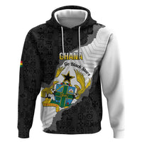 Custom Ghana Football Zip Hoodie 2026 Go Black Stars Black Adinkra Pattern - Wonder Print Shop