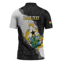 Custom Ghana Football Zipper Polo Shirt 2026 Go Black Stars Black Adinkra Pattern - Wonder Print Shop