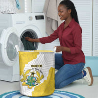 Custom Ghana Football Laundry Basket 2026 Go Black Stars Yellow Adinkra Pattern - Wonder Print Shop