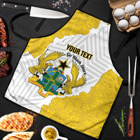 Custom Ghana Football Apron 2026 Go Black Stars Yellow Adinkra Pattern - Wonder Print Shop