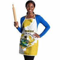 Custom Ghana Football Apron 2026 Go Black Stars Yellow Adinkra Pattern - Wonder Print Shop