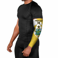 Custom Ghana Football Arm Sleeves 2026 Go Black Stars Yellow Adinkra Pattern - Wonder Print Shop