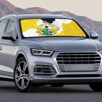 Custom Ghana Football Auto Sun Shade 2026 Go Black Stars Yellow Adinkra Pattern - Wonder Print Shop