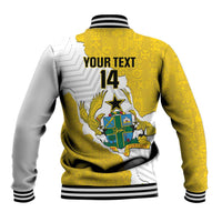 Custom Ghana Football Baseball Jacket 2026 Go Black Stars Yellow Adinkra Pattern - Wonder Print Shop