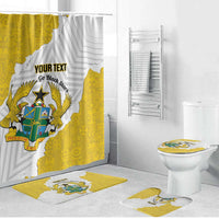 Custom Ghana Football Bathroom Set 2026 Go Black Stars Yellow Adinkra Pattern - Wonder Print Shop