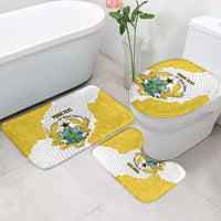 Custom Ghana Football Bathroom Set 2026 Go Black Stars Yellow Adinkra Pattern - Wonder Print Shop