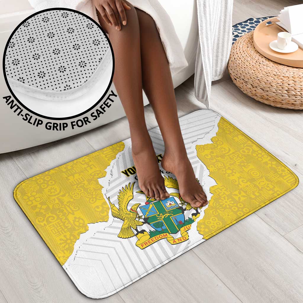 Custom Ghana Football Bathroom Set 2026 Go Black Stars Yellow Adinkra Pattern - Wonder Print Shop