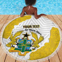 Custom Ghana Football Beach Blanket 2026 Go Black Stars Yellow Adinkra Pattern - Wonder Print Shop