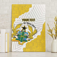Custom Ghana Football Canvas Wall Art 2026 Go Black Stars Yellow Adinkra Pattern - Wonder Print Shop