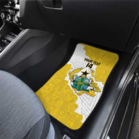Custom Ghana Football Car Mats 2026 Go Black Stars Yellow Adinkra Pattern - Wonder Print Shop