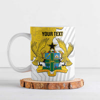 Custom Ghana Football Ceramic Mug 2026 Go Black Stars Yellow Adinkra Pattern - Wonder Print Shop