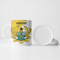 Custom Ghana Football Ceramic Mug 2026 Go Black Stars Yellow Adinkra Pattern - Wonder Print Shop