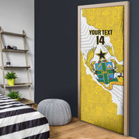 Custom Ghana Football Door Cover 2026 Go Black Stars Yellow Adinkra Pattern - Wonder Print Shop