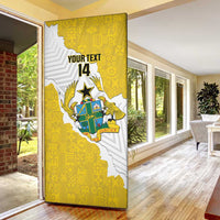 Custom Ghana Football Door Cover 2026 Go Black Stars Yellow Adinkra Pattern - Wonder Print Shop