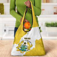 Custom Ghana Football Grocery Bag 2026 Go Black Stars Yellow Adinkra Pattern - Wonder Print Shop