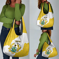 Custom Ghana Football Grocery Bag 2026 Go Black Stars Yellow Adinkra Pattern - Wonder Print Shop