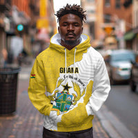 Custom Ghana Football Hoodie 2026 Go Black Stars Yellow Adinkra Pattern - Wonder Print Shop