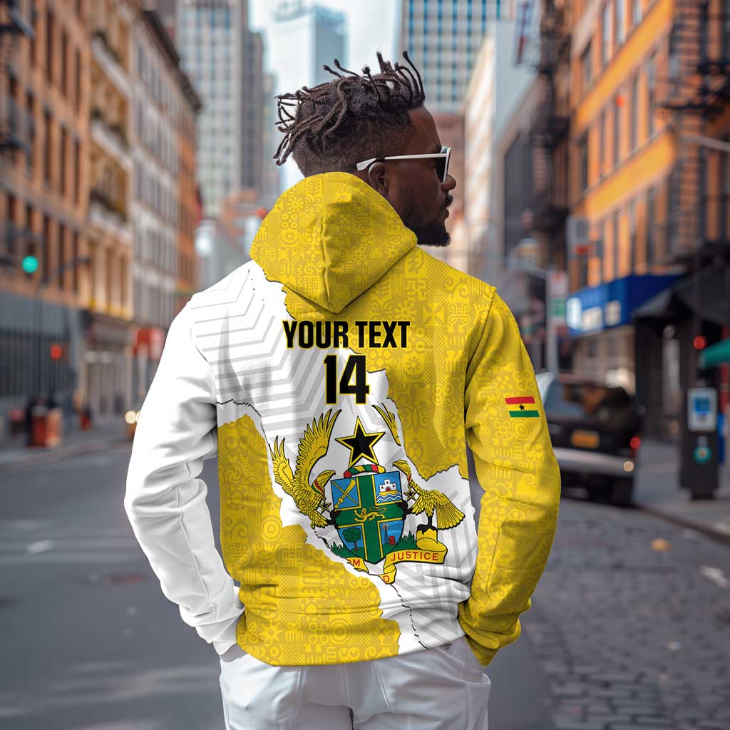 Custom Ghana Football Hoodie 2026 Go Black Stars Yellow Adinkra Pattern - Wonder Print Shop