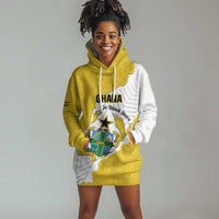 Custom Ghana Football Hoodie Dress 2026 Go Black Stars Yellow Adinkra Pattern - Wonder Print Shop