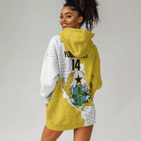 Custom Ghana Football Hoodie Dress 2026 Go Black Stars Yellow Adinkra Pattern - Wonder Print Shop