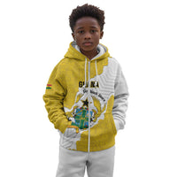 Custom Ghana Football Kid Hoodie 2026 Go Black Stars Yellow Adinkra Pattern - Wonder Print Shop