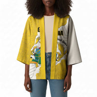 Custom Ghana Football Kimono 2026 Go Black Stars Yellow Adinkra Pattern - Wonder Print Shop