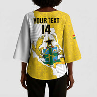 Custom Ghana Football Kimono Sleeve Blouse 2026 Go Black Stars Yellow Adinkra Pattern - Wonder Print Shop