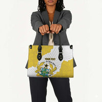 Custom Ghana Football Leather Bag 2026 Go Black Stars Yellow Adinkra Pattern - Wonder Print Shop