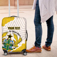 Custom Ghana Football Luggage Cover 2026 Go Black Stars Yellow Adinkra Pattern - Wonder Print Shop