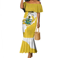 Custom Ghana Football Mermaid Dress 2026 Go Black Stars Yellow Adinkra Pattern LT14