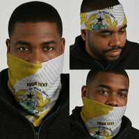 Custom Ghana Football Neck Gaiter 2026 Go Black Stars Yellow Adinkra Pattern - Wonder Print Shop
