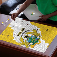 Custom Ghana Football Puzzle 2026 Go Black Stars Yellow Adinkra Pattern - Wonder Print Shop
