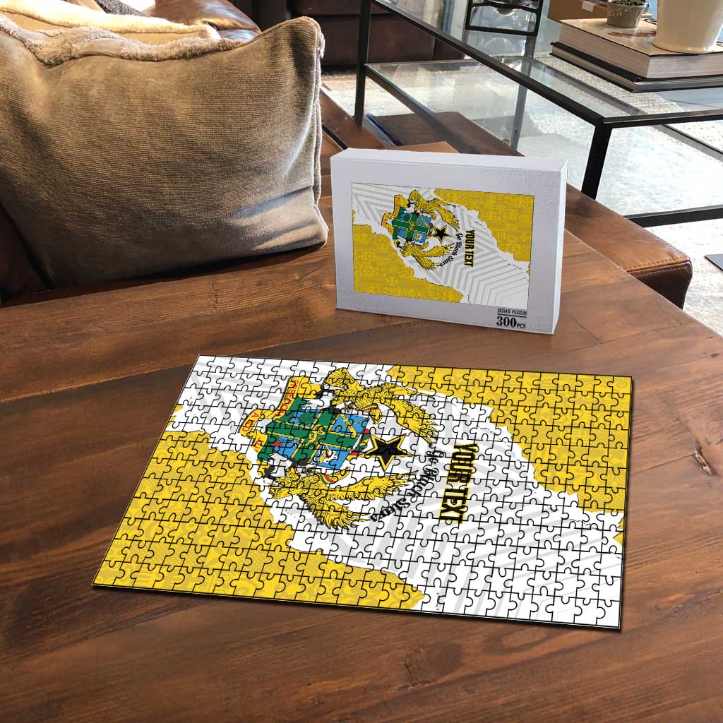 Custom Ghana Football Puzzle 2026 Go Black Stars Yellow Adinkra Pattern - Wonder Print Shop