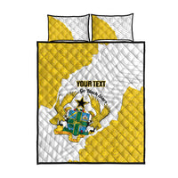 Custom Ghana Football Quilt Bed Set 2026 Go Black Stars Yellow Adinkra Pattern - Wonder Print Shop