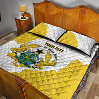 Custom Ghana Football Quilt Bed Set 2026 Go Black Stars Yellow Adinkra Pattern - Wonder Print Shop