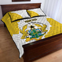 Custom Ghana Football Quilt Bed Set 2026 Go Black Stars Yellow Adinkra Pattern - Wonder Print Shop
