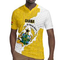 Custom Ghana Football Rugby Jersey 2026 Go Black Stars Yellow Adinkra Pattern LT14