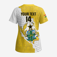 Custom Ghana Football Scrub Top 2026 Go Black Stars Yellow Adinkra Pattern - Wonder Print Shop