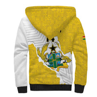 Custom Ghana Football Sherpa Hoodie 2026 Go Black Stars Yellow Adinkra Pattern - Wonder Print Shop