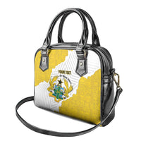 Custom Ghana Football Shoulder Handbag 2026 Go Black Stars Yellow Adinkra Pattern - Wonder Print Shop