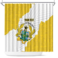 Custom Ghana Football Shower Curtain 2026 Go Black Stars Yellow Adinkra Pattern - Wonder Print Shop
