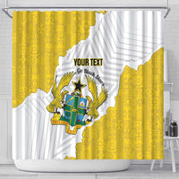 Custom Ghana Football Shower Curtain 2026 Go Black Stars Yellow Adinkra Pattern - Wonder Print Shop