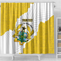 Custom Ghana Football Shower Curtain 2026 Go Black Stars Yellow Adinkra Pattern - Wonder Print Shop