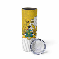 Custom Ghana Football Skinny Tumbler 2026 Go Black Stars Yellow Adinkra Pattern - Wonder Print Shop